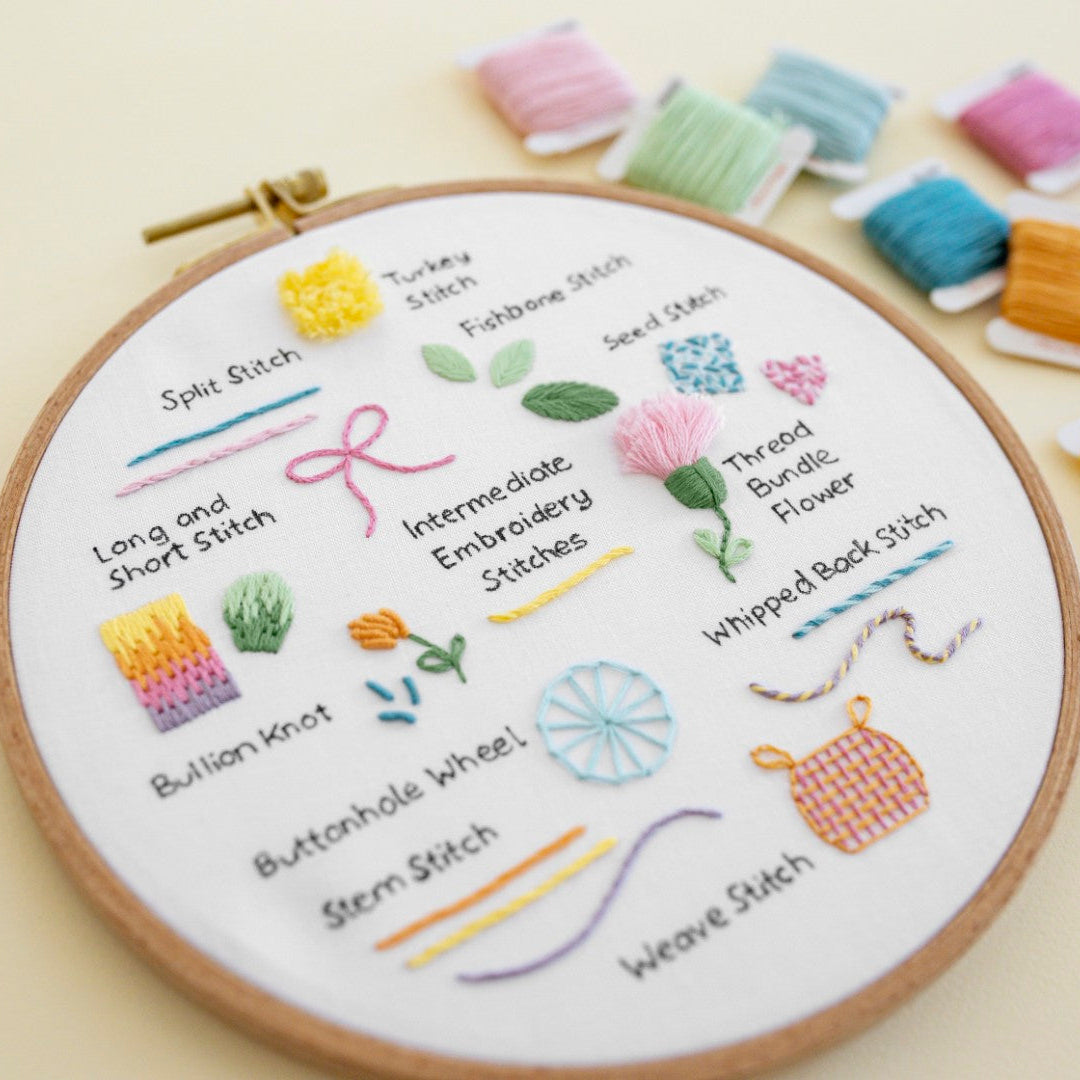 Intermediate Stitch Sampler Embroidery Kit