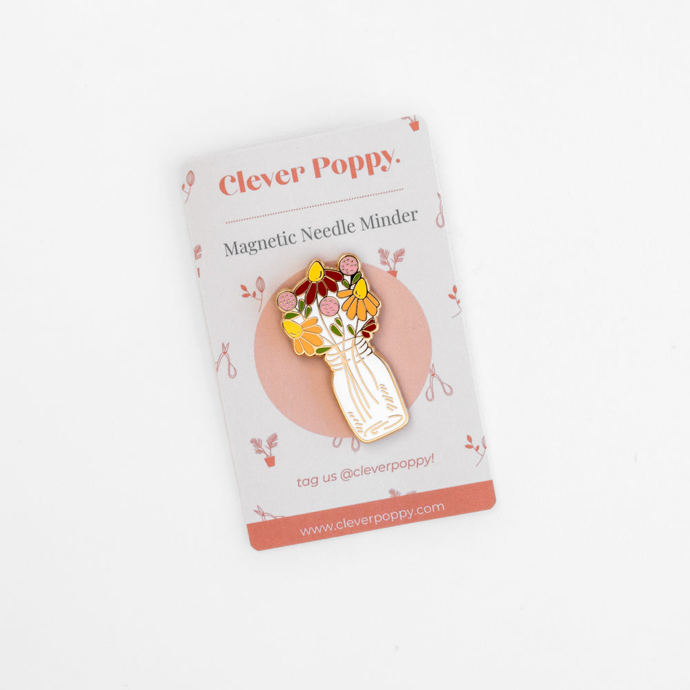 Floral Jar Magnetic Needle Minder