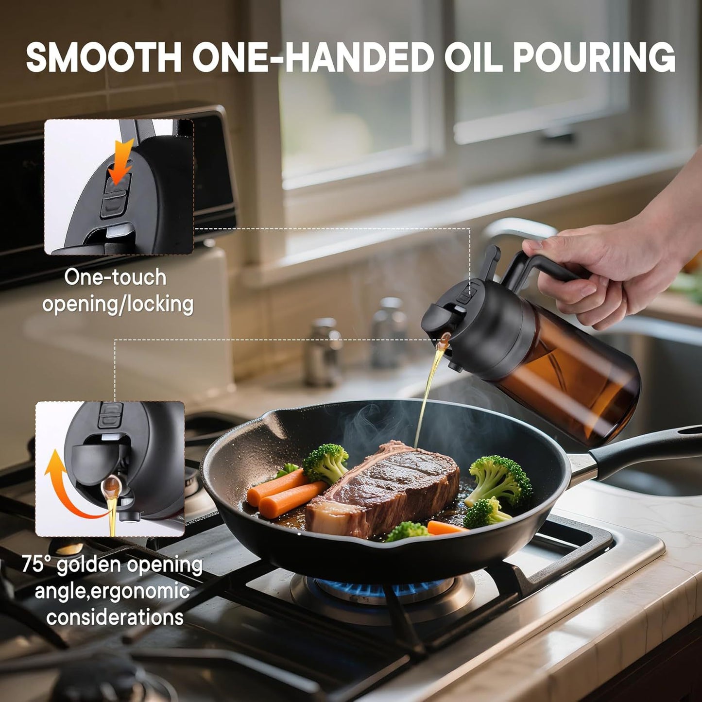 Dual-Use Oil Sprayer & Dispenser Bottle