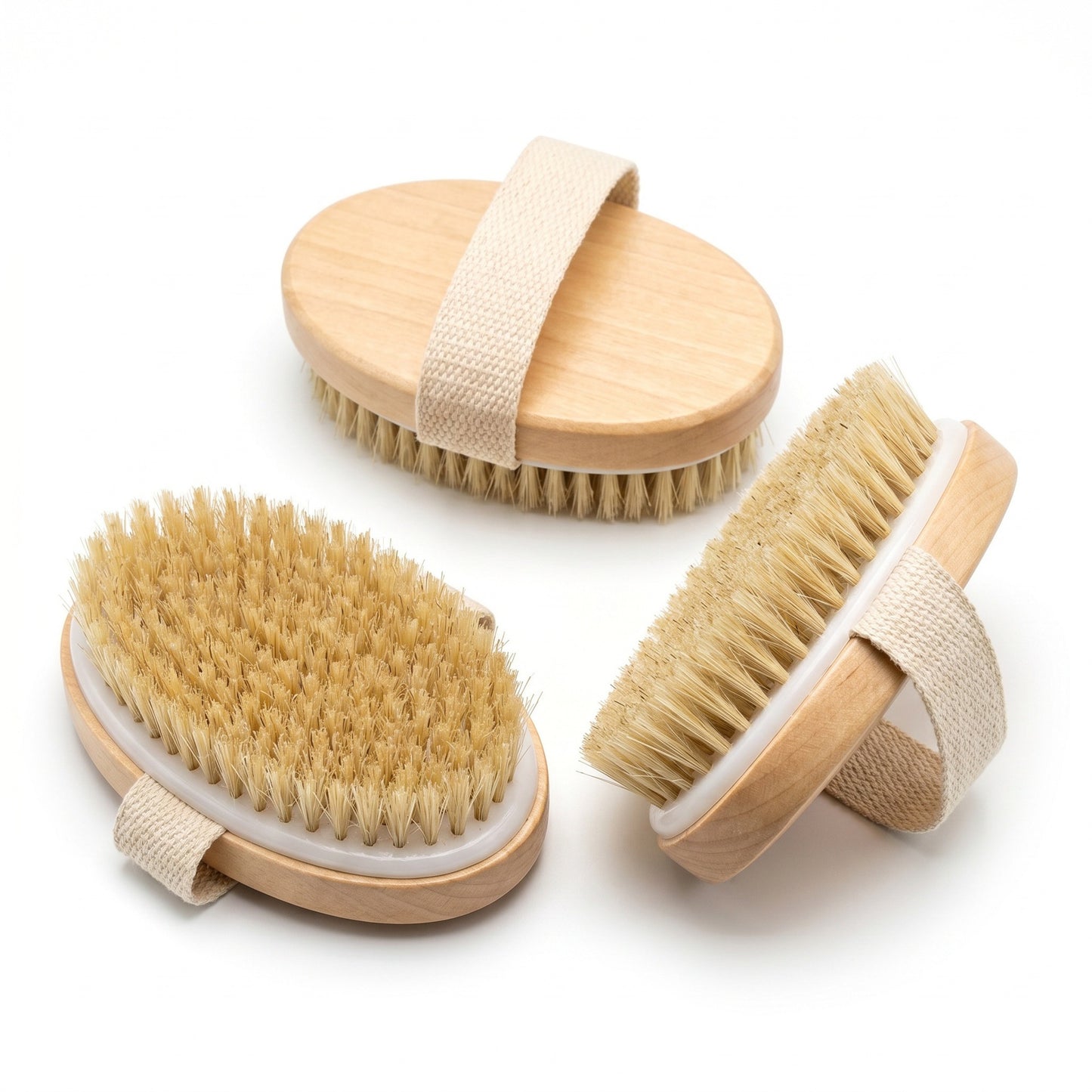 Natural Bristle Dry Body Brush | Exfoliating Skin Brush for Smooth Glowing Skin