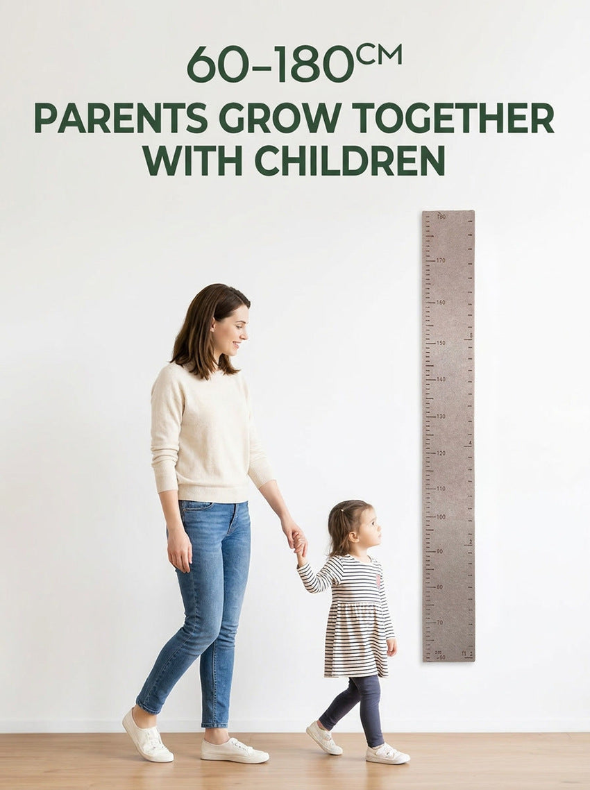 Premium Felt Kids Growth Chart | Accurate Wall-Mounted Height Ruler for Nursery & Bedroom