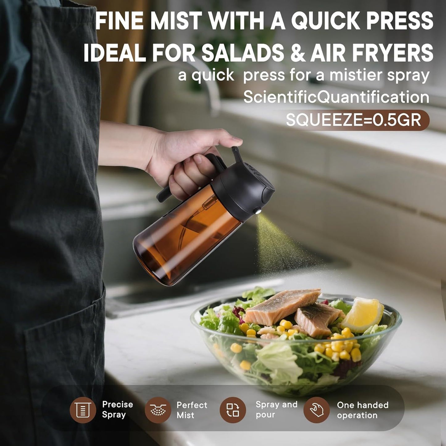 Dual-Use Oil Sprayer & Dispenser Bottle