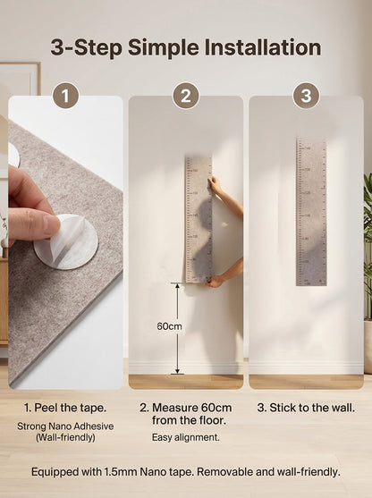 Premium Felt Kids Growth Chart | Accurate Wall-Mounted Height Ruler for Nursery & Bedroom