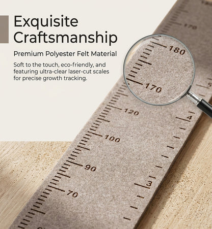 Premium Felt Kids Growth Chart | Accurate Wall-Mounted Height Ruler for Nursery & Bedroom