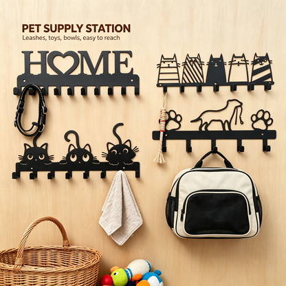 Cute Silhouette Metal Hook Rack | Stylish Entryway Self-Care Organizer