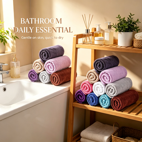 Premium Multi-Color Microfiber Towels, All-Purpose Daily Towel Set