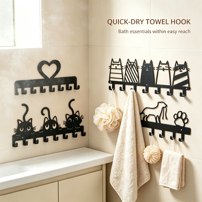Cute Silhouette Metal Hook Rack | Stylish Entryway Self-Care Organizer