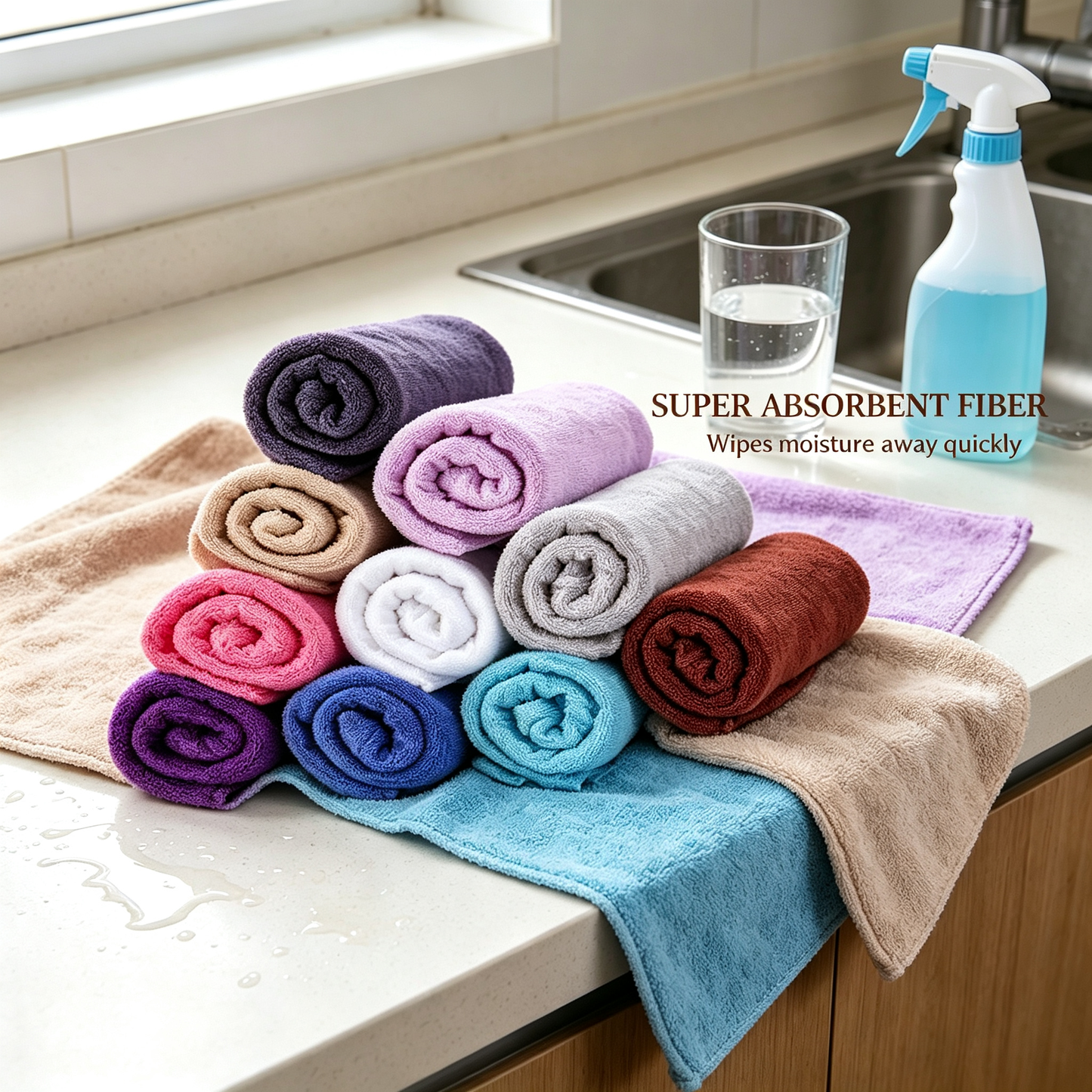 Premium Multi-Color Microfiber Towels, All-Purpose Daily Towel Set