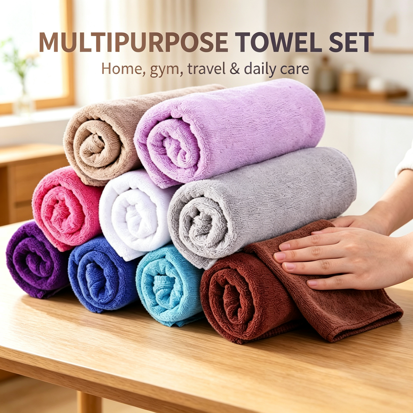 Premium Multi-Color Microfiber Towels, All-Purpose Daily Towel Set